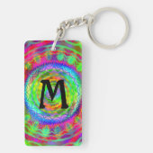 Tiedye doelwit met Om-symbool Sleutelhanger (achterkant)