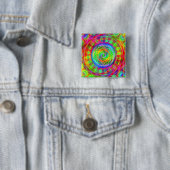 Tiedye doelwit vierkante button 5,1 cm (In situ)
