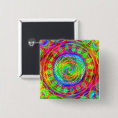 Tiedye doelwit vierkante button 5,1 cm (Voorkant /achterkant)
