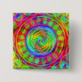 Tiedye doelwit vierkante button 5,1 cm (Voorkant)