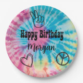 Tiedye Feestje Papieren Bordje (Voorkant)