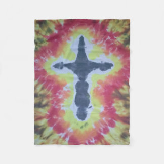 tiedye fleece deken cross
