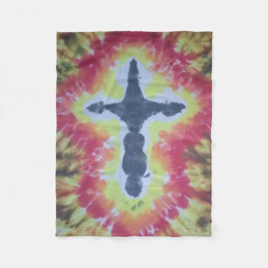 tiedye fleece deken cross (Voorkant)
