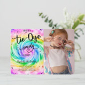 Tiedye-foto-uitnodiging Kaart (Staand voorkant)