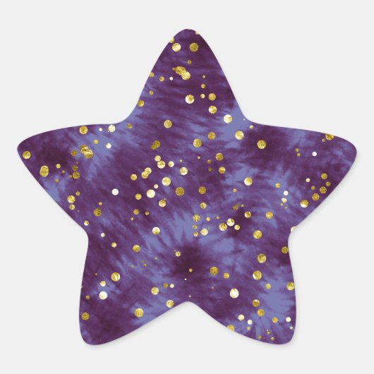 Tiedye glitters ster sticker (Voorkant)