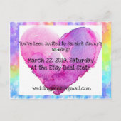 Tiedye-hart trouwkaart aankondigingskaart (Achterkant)