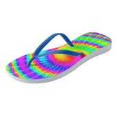 TieDye Hippie Psychedelic Groovy Colorful 70s Teenslippers (Schuin)