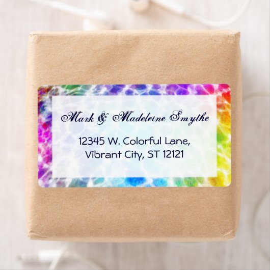 Tiedye Hippie Wavy Rainbow-effect Etiket (Insitu)