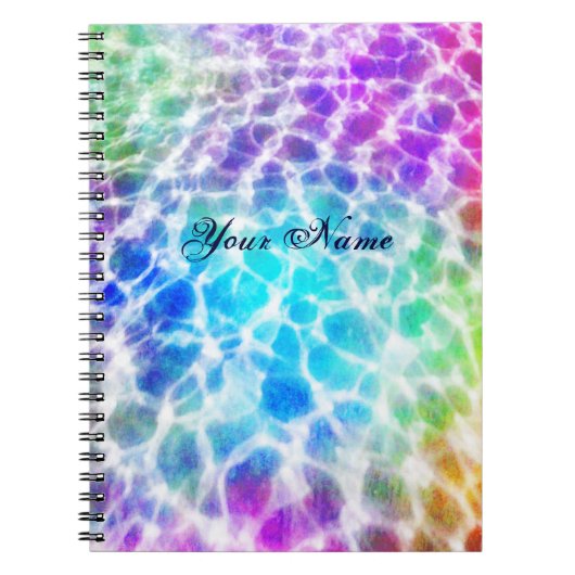 Tiedye Hippie Wavy Rainbow-effect Notitieboek (Voorkant)