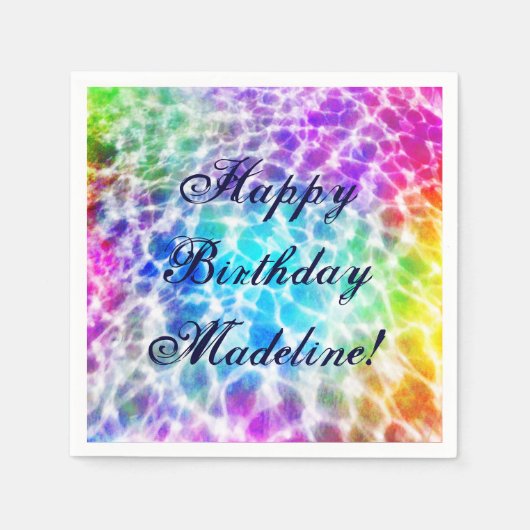Tiedye Hippie Wavy Rainbow-effect Servetten (Voorkant)