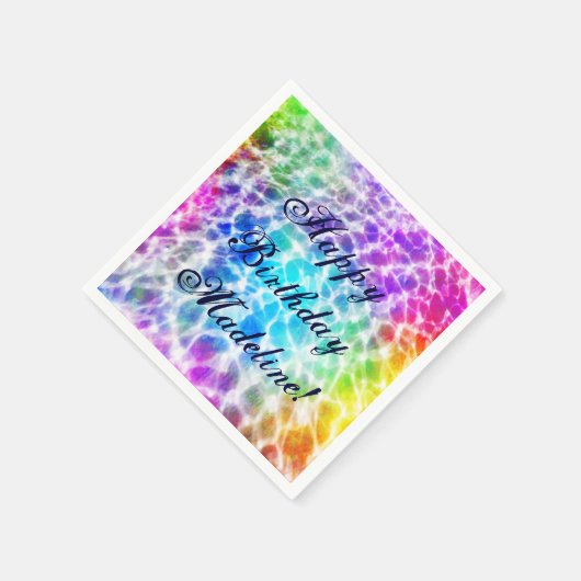 Tiedye Hippie Wavy Rainbow-effect Servetten (Hoek)