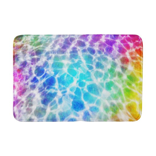 Tiedye Hippie Wavy Rainbow Pool Water Effect Badmat (Voorkant)
