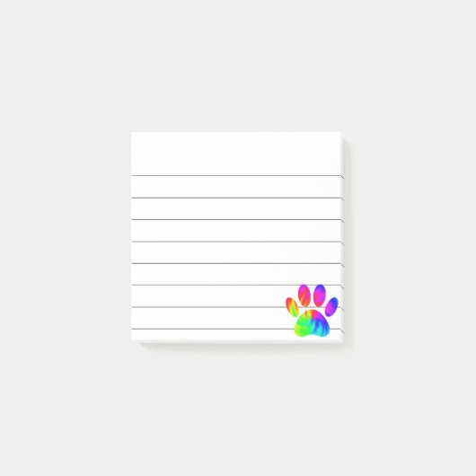 Tiedye hondenpootafdruk grafisch gevoerd 3x3 post-it® notes (Voorkant)