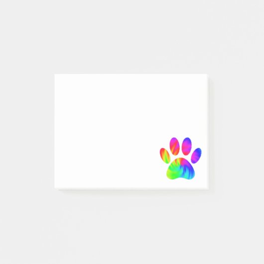 Tiedye hondenpootafdruk grafisch post-it® notes (Voorkant)
