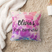 Tiedye meisje verjaardagscadeau kussen. Sierkussen (Deken)