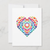 Tiedye met levendig hart aankondiging (Achterkant)
