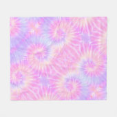 Tiedye Pastel Rainbow Spiral Hippie Tie Dye Fleece Deken (Voorkant (Horizontaal))