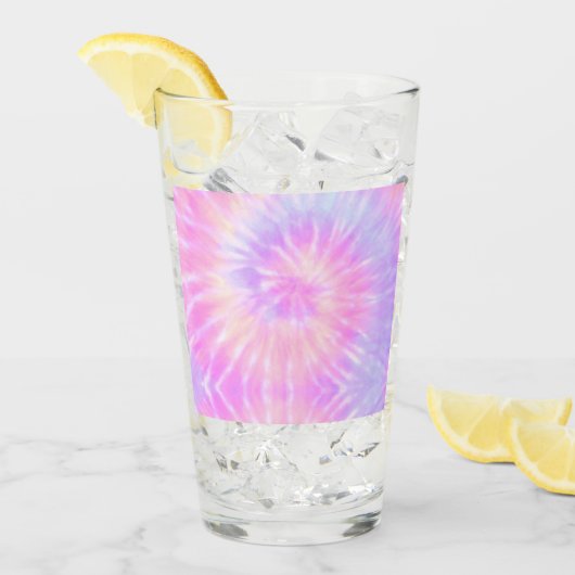 Tiedye Pastel Rainbow Spiral Hippie Tie Dye Glas (Voorkant ijs)