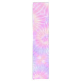 Tiedye Pastel Rainbow Spiral Hippie Tie Dye Korte Tafelloper (Voorkant)