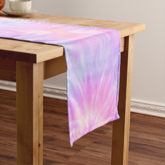 Tiedye Pastel Rainbow Spiral Hippie Tie Dye Korte Tafelloper (Voorbeeld)