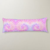 Tiedye Pastel Rainbow Spiral Hippie Tie Dye Lichaamskussen (Achterkant)