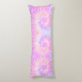 Tiedye Pastel Rainbow Spiral Hippie Tie Dye Lichaamskussen (Achterkant (Verticaal))