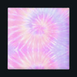 Tiedye Pastel Rainbow Spiral Hippie Tie Dye Magneet<br><div class="desc">De kleur van de regenboog van het patroon van de pasteikleurige kleurstof. Pastel roze,  geel,  blauw tiedye shibori hippie spiraalvormig vormgegeven snijvlak</div>