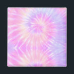 Tiedye Pastel Rainbow Spiral Hippie Tie Dye Magneet<br><div class="desc">De kleur van de regenboog van het patroon van de pasteikleurige kleurstof. Pastel roze,  geel,  blauw tiedye shibori hippie spiraalvormig vormgegeven snijvlak</div>