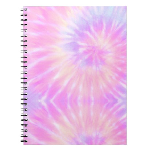 Tiedye Pastel Rainbow Spiral Hippie Tie Dye Notitieboek (Voorkant)
