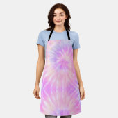 Tiedye Pastel Rainbow Spiral Hippie Tie Dye Schort (Gedragen)