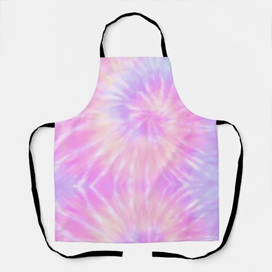 Tiedye Pastel Rainbow Spiral Hippie Tie Dye Schort (Voorkant)