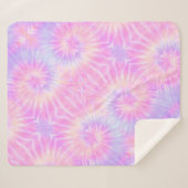Tiedye Pastel Rainbow Spiral Hippie Tie Dye Sherpa Deken (Voorkant (horizontaal))