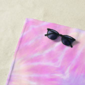 Tiedye Pastel Rainbow Spiral Hippie Tie Dye Strandlaken (In situ)