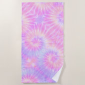 Tiedye Pastel Rainbow Spiral Hippie Tie Dye Strandlaken (Voorkant)