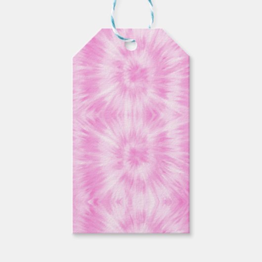Tiedye Pink Spiral Hippie Tie Dye Cadeaulabel (Voorkant)