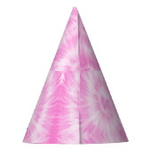 Tiedye Pink Spiral Hippie Tie Dye Feesthoedjes (Achterkant)