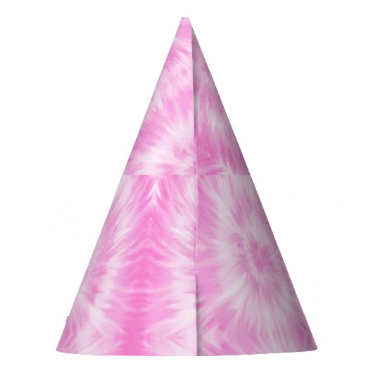 Tiedye Pink Spiral Hippie Tie Dye Feesthoedjes (Achterkant)