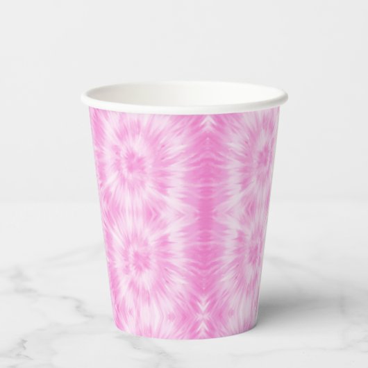 Tiedye Pink Spiral Hippie Tie Dye Papieren Bekers (Achterkant)