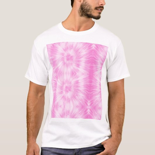 Tiedye Pink Spiral Hippie Tie Dye T-shirt (Voorkant)
