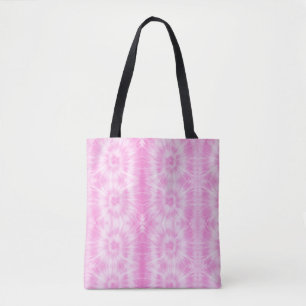 Tiedye Pink Spiral Hippie Tie Dye Tote Bag