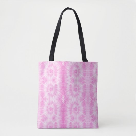 Tiedye Pink Spiral Hippie Tie Dye Tote Bag (Voorkant)