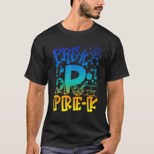 Tiedye Pre-K Team Docent Jongen Graffiti Stijl Rug T-shirt