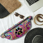 Tiedye Regenboog Luipaardprint Zwarte Poot Coole T Heuptasje