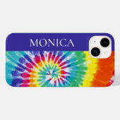 Tiedye Retro Monogram Kleurrijk Case-Mate iPhone Case (Achterkant (horizontaal))