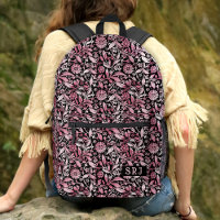 Tiedye Retro Roze Bloemen Patroon Aangepast Monogr