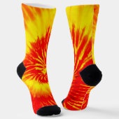 Tiedye Rode Oranje en Gele Sokken (Gebogen)