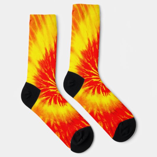 Tiedye Rode Oranje en Gele Sokken (Rechts)