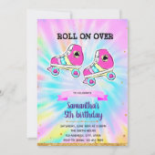 Tiedye rollerschaatsfeest Uitnodiging (Voorkant)