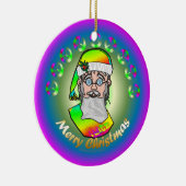 TieDye Santa Keramisch Ornament (Rechts)