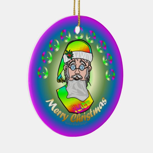 TieDye Santa Keramisch Ornament (Rechts)